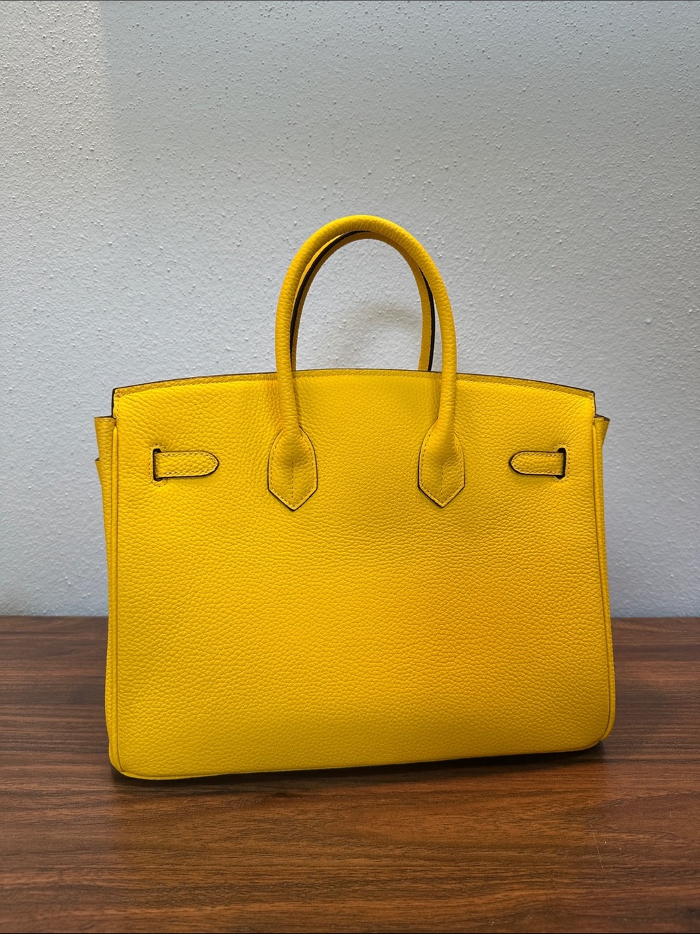 INSPIRED Togo Leather Structured Tote in Vibrant Yellow - Size 35 GOLD Hardware - Picture 3 of 15